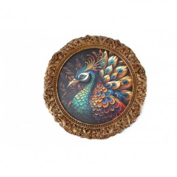Ethnic carved wooden round...
