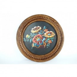Ethnic carved wooden round...